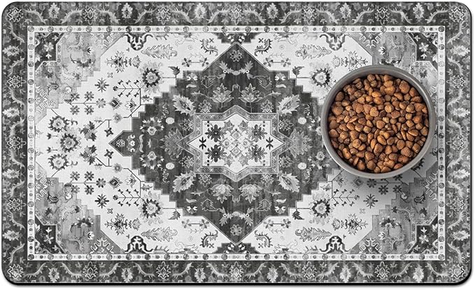 Pet Food Mats for Floor, Absorbent Dog Mat for Food and Water Dispenser Mat by Unknown
