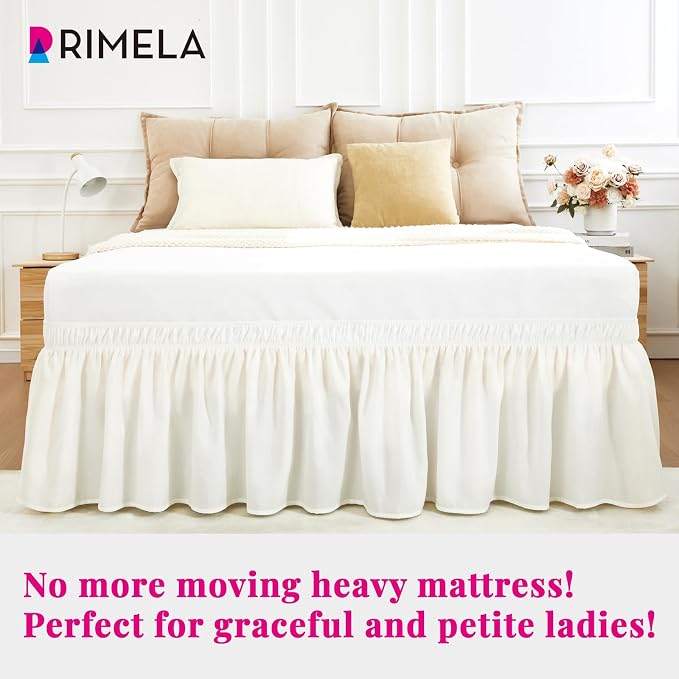 RIMELA Bed Skirt Queen Size 15 Inch Drop, Wrap Around Elastic Bedskirt - Image 2