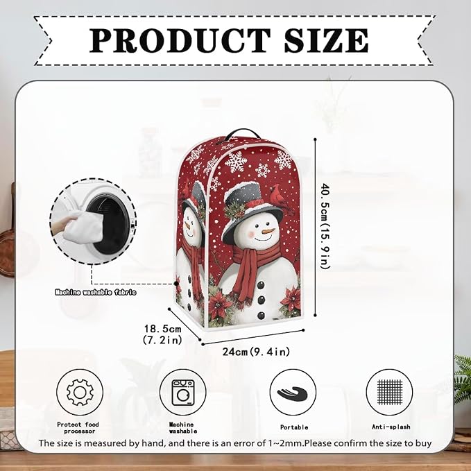 Talayituse Cardinal Snowman Print Blender Dust Cover, Fingerprint Protection - Image 3