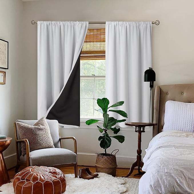 BGment Blackout Curtains for Bedroom 54 Inch Length, Rod Pocket 100% Blackout - Image 2