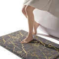 QJHOMO Marble Bathroom Rug Gray and Gold Decor Bathroom Rugs Non Slip Bath Mat by QJHOMO