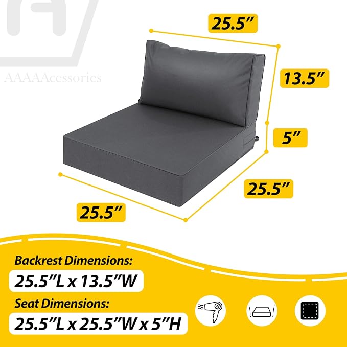 AAAAAcessories Outdoor Deep Seat Cushions, Waterproof, Fade-Resistant Patio - Image 5