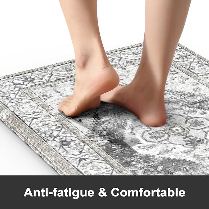 KIMODE Kitchen Rugs and Mats 2PCS Cushioned Anti Fatigue Kitchen Mat Non-Skid - Image 2