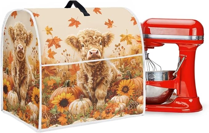 Highland Cow Stand Mixer Cover 6-8 Quart Pumpkin Kitchen Appliance Covers Dust - Image 4