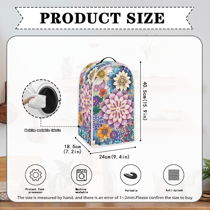 Bohe Flower Pattern Blender Cover Kitchen Blender Dust Covers Food Processor - Image 6