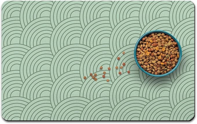 Dog Food Mat for Floors, Absorbent and Quick-Drying Pet Cat Food Mat, by QXWREL