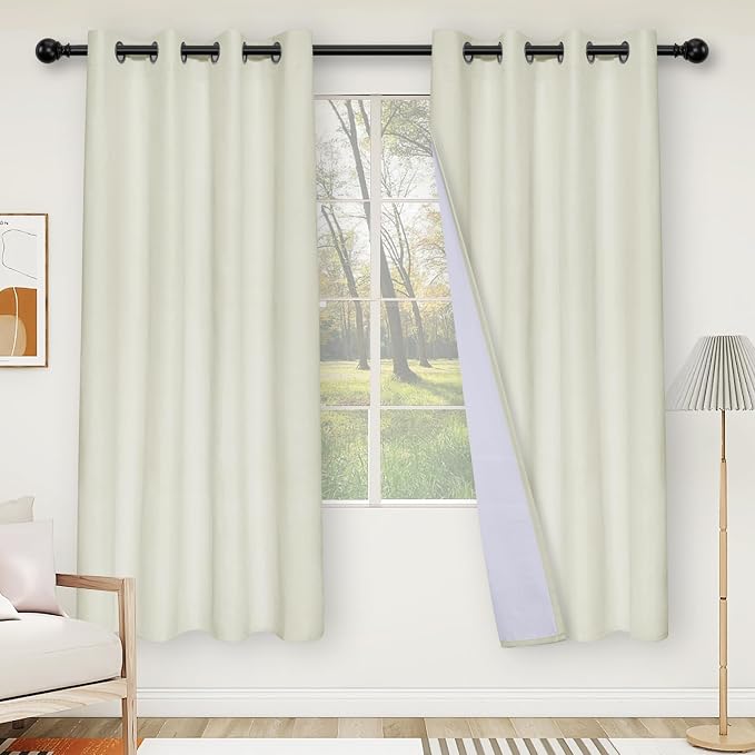 Easy-Going Linen Look Blackout Curtain Grommet Window Curtain Drapes - Image 2