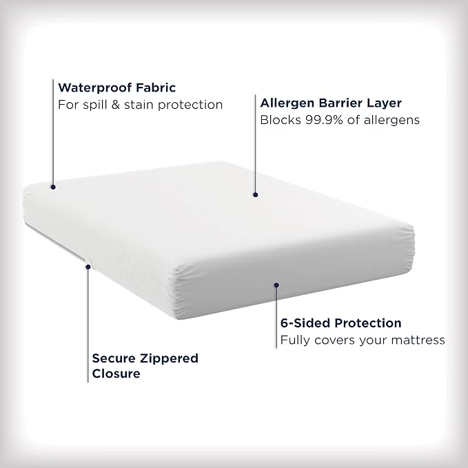 AllerEase Waterproof Mattress Protector Stain Protection Queen Size Allergen - Image 3