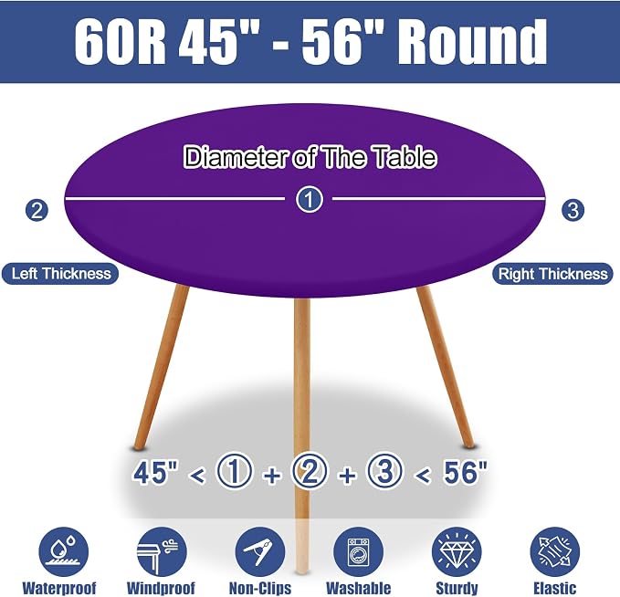 Round Spandex Tablecloth, Elastic Fitted Waterproof Tablecloths - Image 8