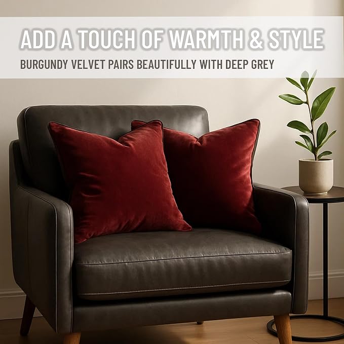 2 Pack Velvet Decorative Throw Pillow Covers, Contrast Piping, Indoor Use - Image 6