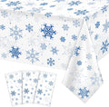 3 Pieces Snowflake Christmas Party Tablecloth Decorations, Plastic White by JectivsPartyDecorations