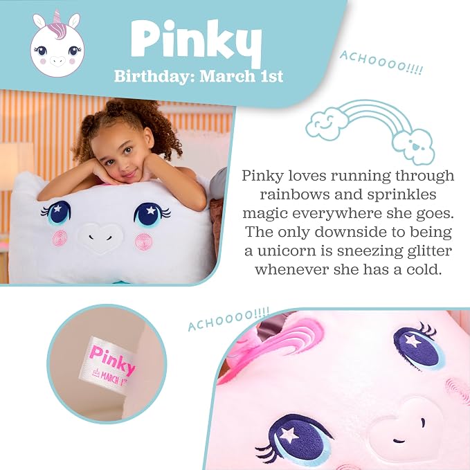 Saint Eve Kids Pillow Pals Fuzzy Pillow Case, Cute Animal Friends Soft Pillow - Image 3