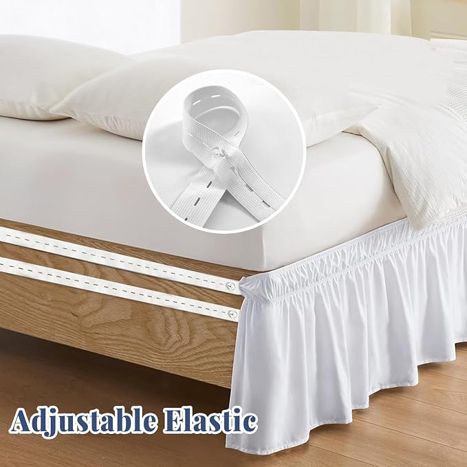 Queen Bed Skirt, Elastic Wrap Around Bed Skirt Queen Size, Bed Skirts - Image 4