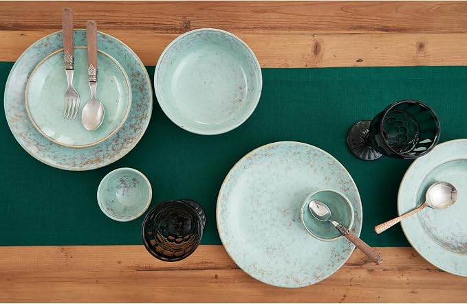 Solino Home Linen Rainforest Green Table Runner 60 Inches - Image 3