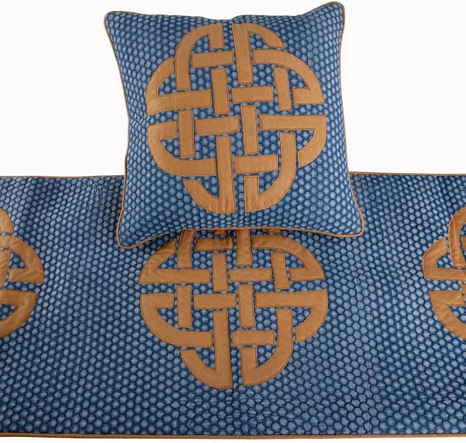 The HomeCentric Blue Bed Runner Without Pillow Cover, Full Size 68"x18" - Image 3