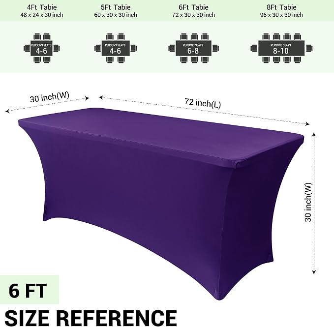 Obstal 6 Pack Stretch Spandex Table Covers - Image 4