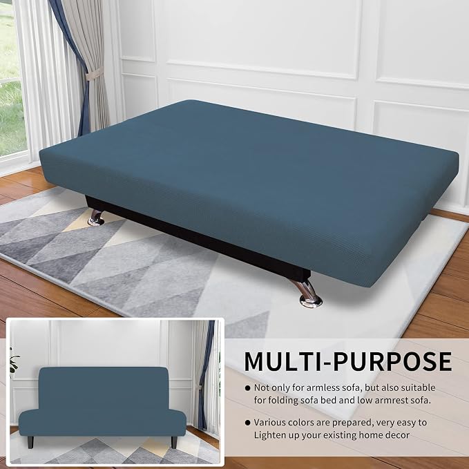 Easy-Going Stretch Futon Slipcover Armless Futon Bed Cover Furniture Protector - Image 4
