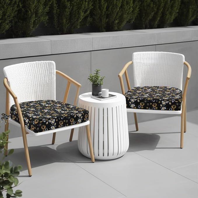 idee-home Outdoor Chair Cushions Set of 4, Thick 17" x 17" x 3" Outdoor Seat - Image 6