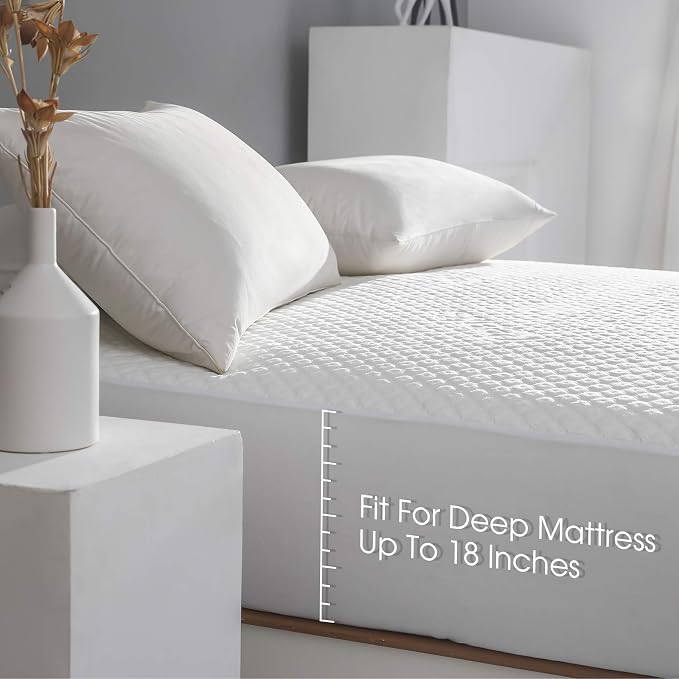 Queen Size Waterproof Mattress Protector Fitted Mattress Pad Cover - Image 4