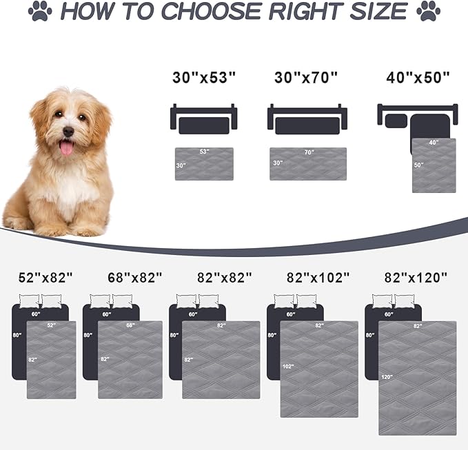 Smiry Waterproof Dog Bed Cover Blanket 82x82, Soft Reversible Pet Blanket - Image 6