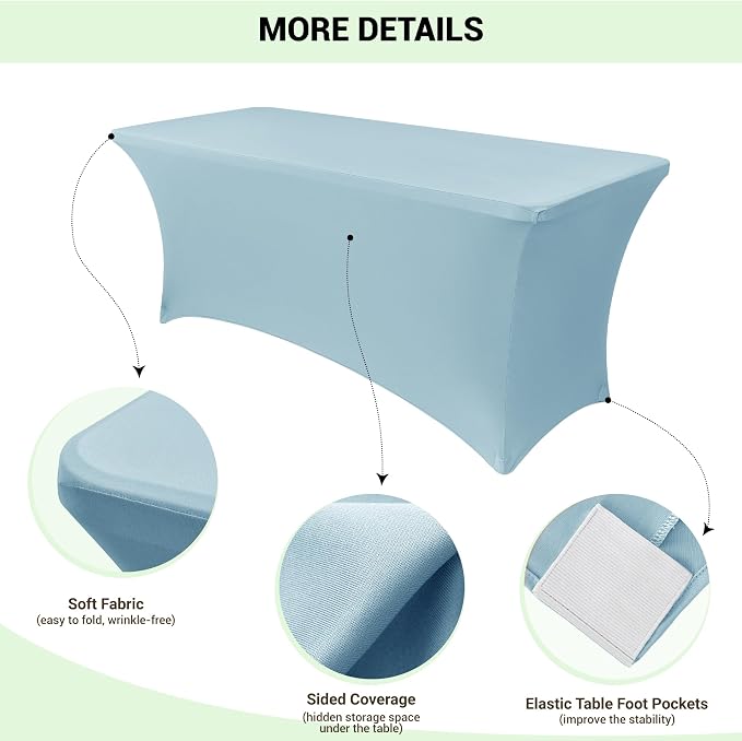 Obstal 6 Pack Spandex Stretch Table Covers - Image 3