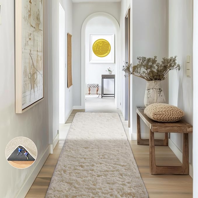 Ophanie Runner Rug for Hallway, 2x6 Upgrade Non-Slip Fluffy Soft Bedside Rugs by Ophanie