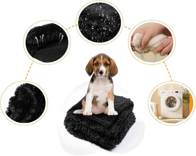 Black Calming Dog Blankets Waterproof Pet Blanket - Image 6