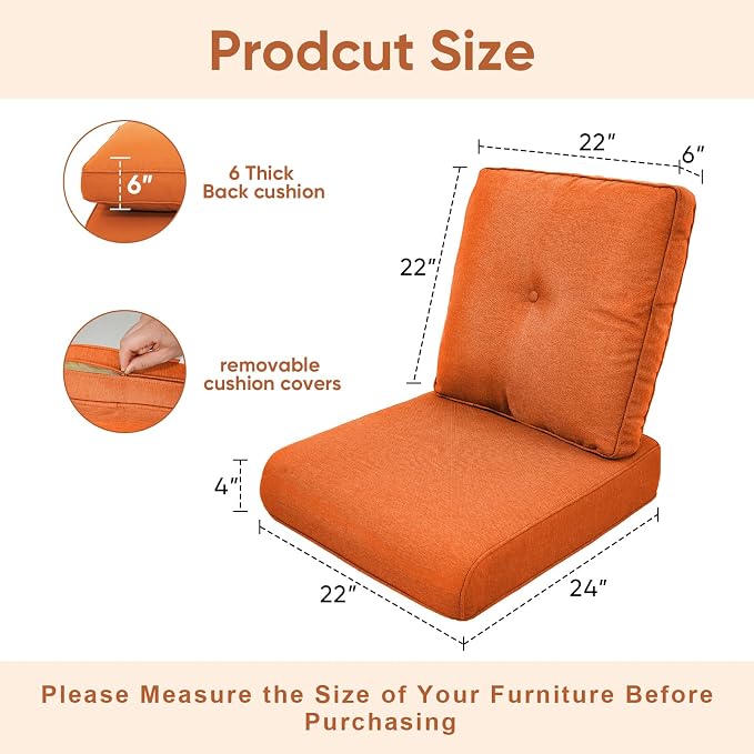 Patio Chair Cushions 5 Packs - Image 9