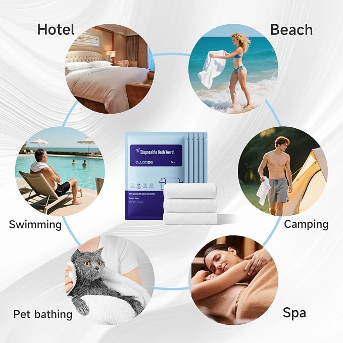 Disposable Bath Towels for Travel, Baby-Safe Disposable Towels Zero Fluorescent - Image 5