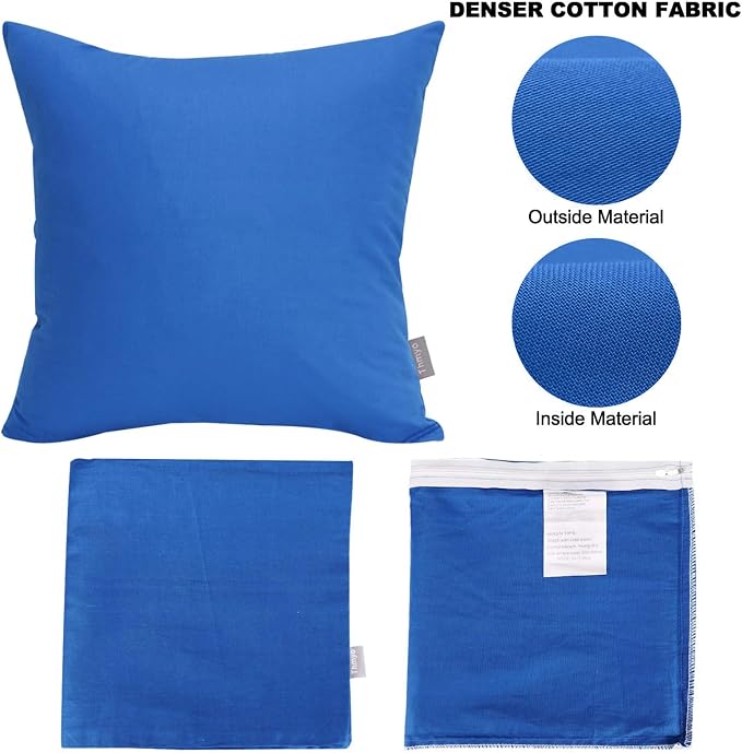 4-Pack 100% Cotton Comfortable Solid Decorative Throw Pillow Case, Thmyo Square - Image 4