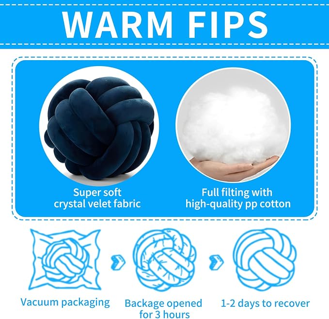 Knot Ball Pillows, Round Throw Pillow Cushion Home Decoration Soft Plush Pillow - Image 7