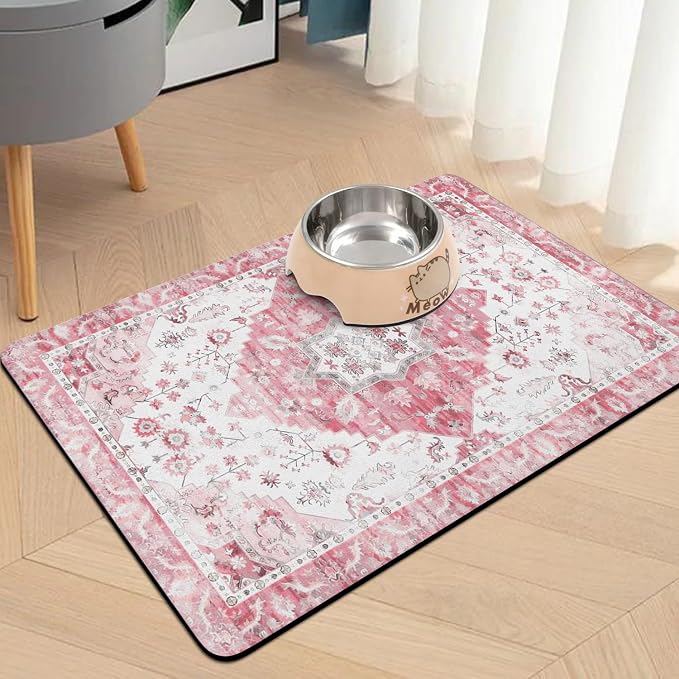 Pet Food Mats for Floor, Absorbent Dog Mat for Food and Water Dispenser Mat - Image 2