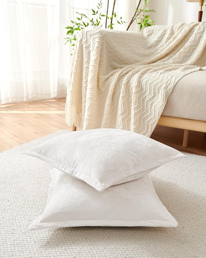 Luxurious Velvet Throw Pillow Covers 20x20 Set of 2 Decorative Pillow Covers - Image 2