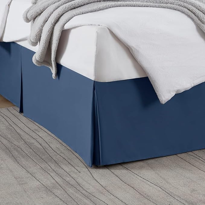 Nestl Navy Blue Twin XL Bed Skirt by Nestl