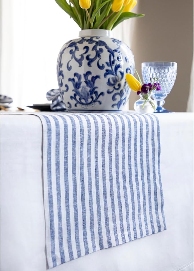Solino Home Linen Table Runner 72 Inches Long - Image 2