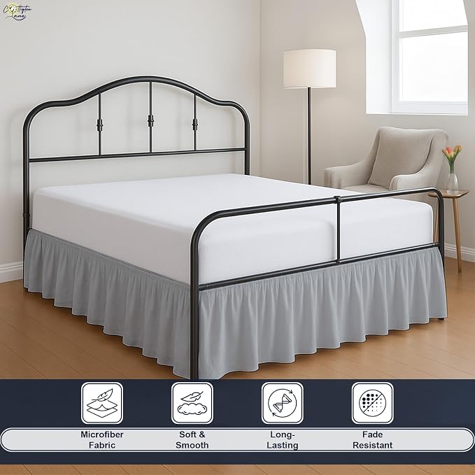 Cottington Lane Ruffled Bed Skirt Queen Size - Image 3