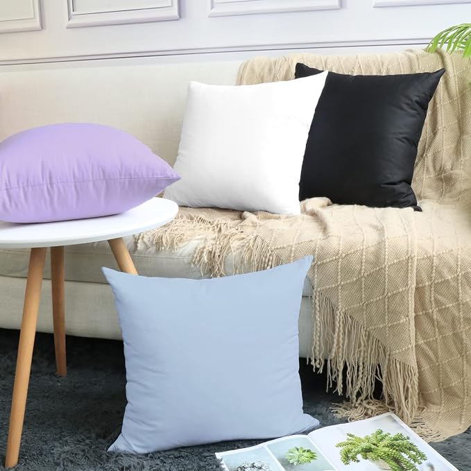 Thmyo 4-Pack 100% Cotton Comfortable Solid Decorative Throw Pillow Case - Image 3