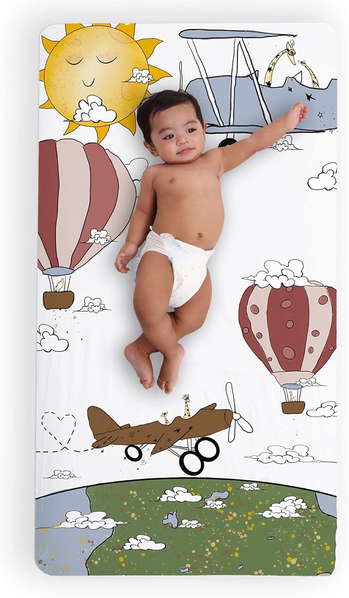 JumpOff Jo - Fitted Crib Sheet, Super Soft 100% Cotton Sheet by JumpOffJo