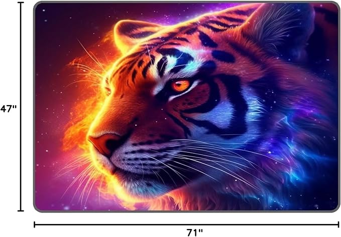 Galaxy Tiger Rug Large 3D Fierce Tigers Area Rugs - Image 2