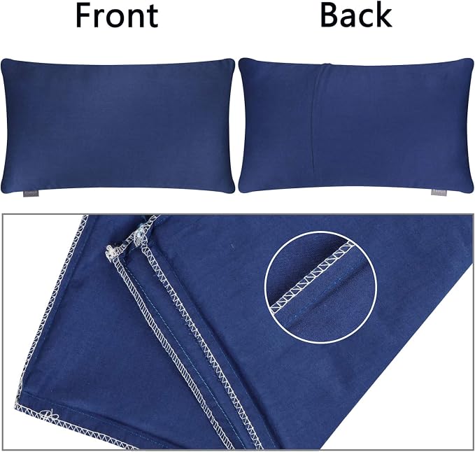 Thmyo 4-Pack 100% Cotton Lumbar Comfortable Solid Decorative Throw Pillow Case - Image 5