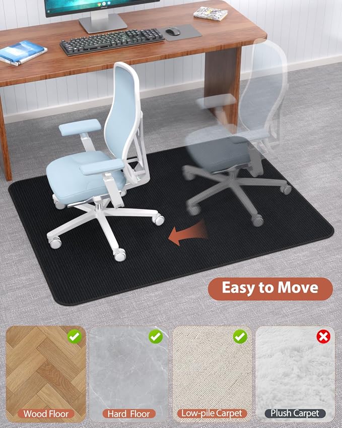 Blvornl Office Chair Mat for Hardwood Floor and Low Pile Carpet, Heavy Duty - Image 6