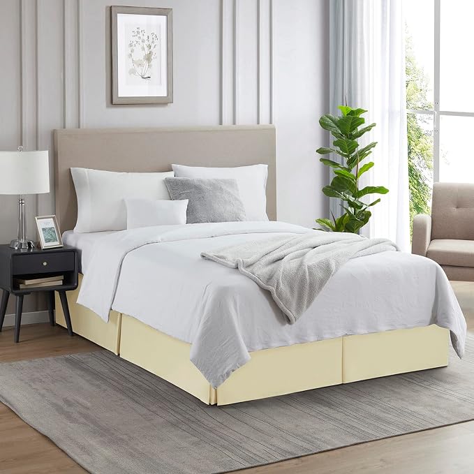 Nestl Vanilla Yellow Twin Bed Skirt - Image 4