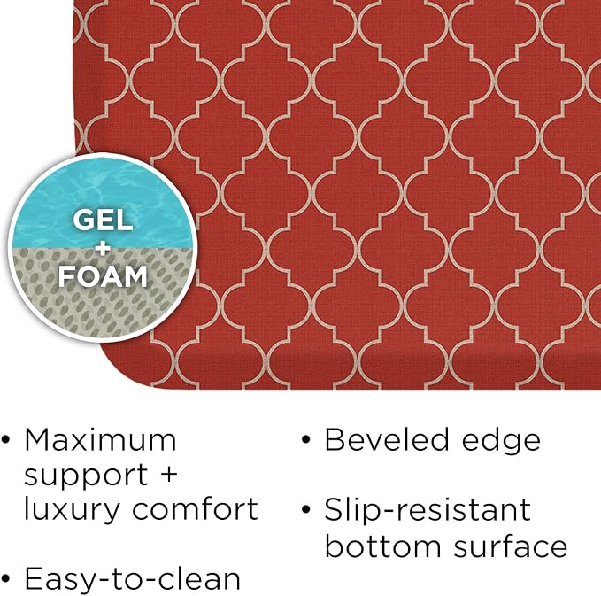 GelPro Elite Premier Anti-Fatigue Kitchen Comfort Floor Mat, Lattice Garnet - Image 6