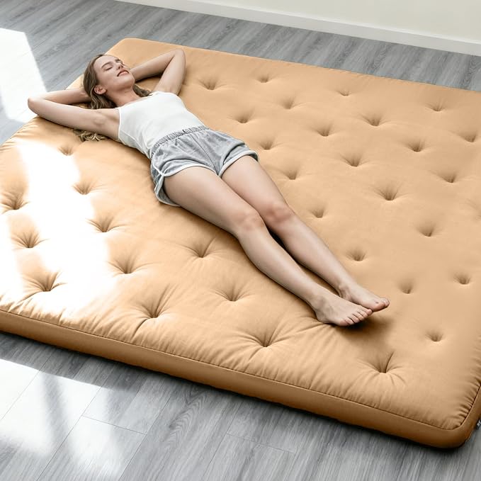 ZonLi Japanese Floor Futon Mattress Twin Size 75"x 39", 100% Cotton Cover 4'' by Zonli