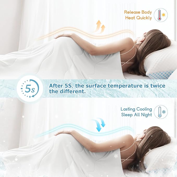 EASELAND Cooling Comforter Queen, Cold Touch Fabric Absorbs Body Heat, - Image 4