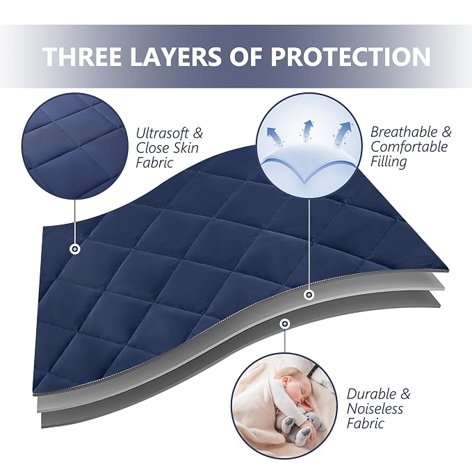 TILLYOU Pack and Play Sheets for Toddler Mattress, Mini Crib Sheets Fitted Up - Image 4