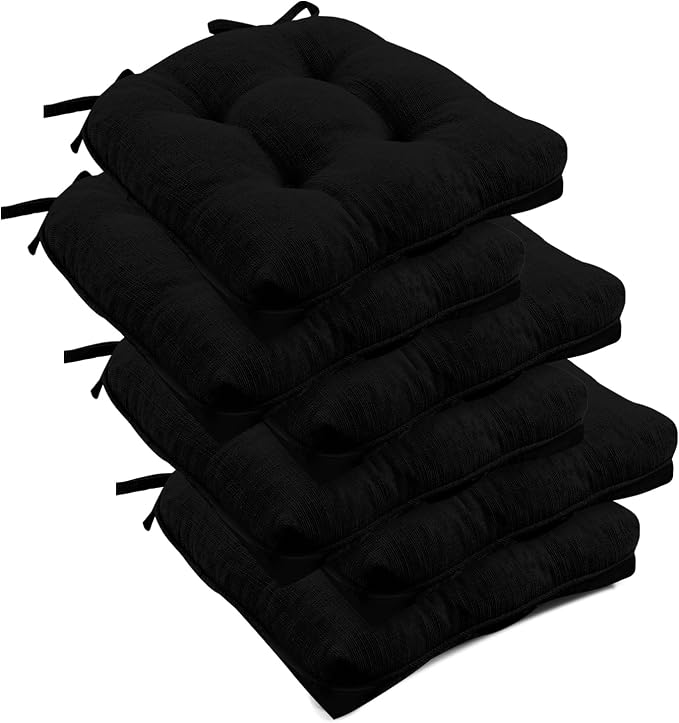 downluxe Indoor Chair Cushions for Dining Chairs, Tufted Overstuffed Textured by Downluxe