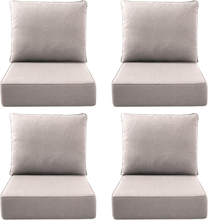 Luxury Outdoor Seat Cushion Set-22 x 24 x 6 Inch Outdoor Chair Cushions by NatureComfyOutdoorFurniture