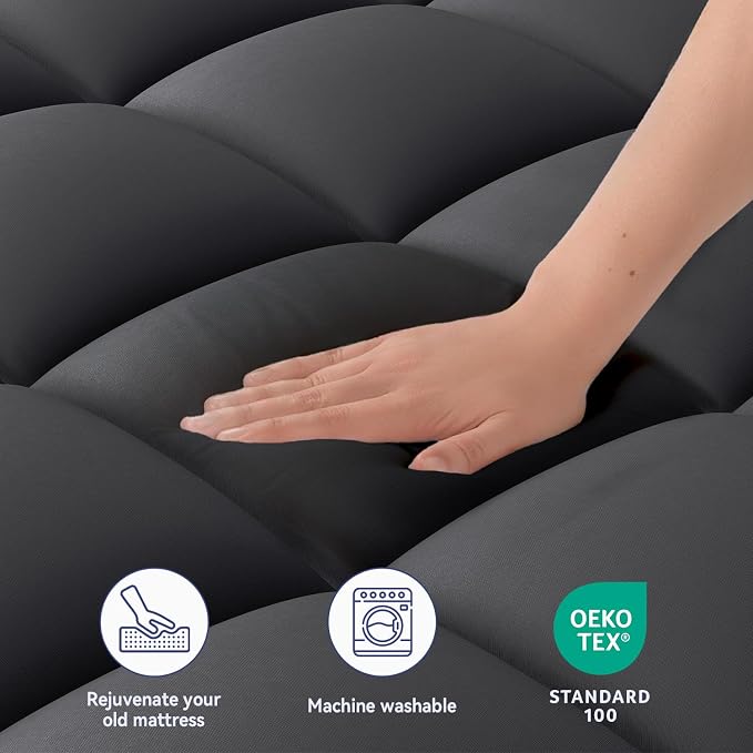 ELEMUSE RV Short Queen Black Mattress Topper - Image 3