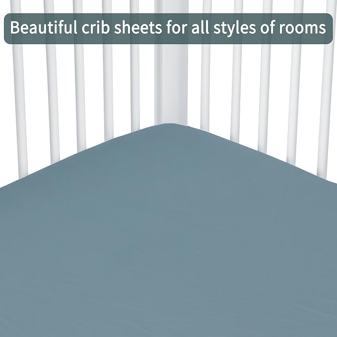 Baby Crib Sheets for Boys Girls, 2 Pack Fitted Crib Sheet for Standard Crib and - Image 5